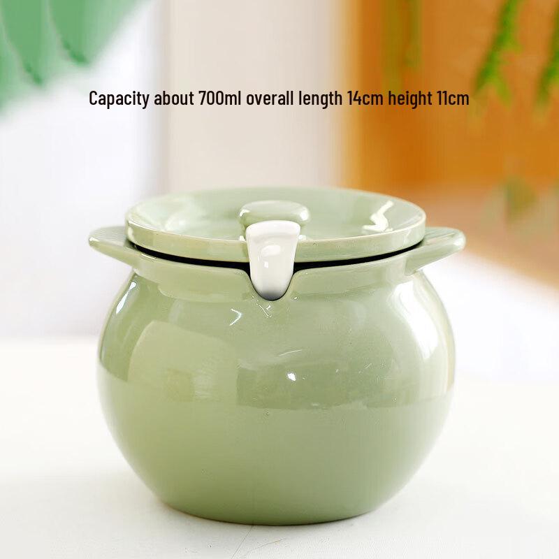 Wutuo 700ml Lard Oil Pot with Lid and Handle (2-Pack)