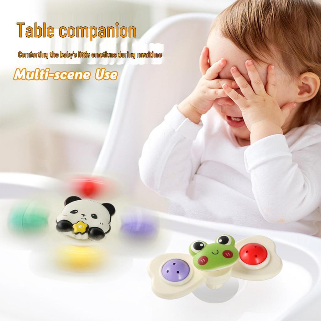Popular Baby Cartoon Suction Cup Rotating Toy: Soothing Push Car Gyroscope for Dining Table or Chair