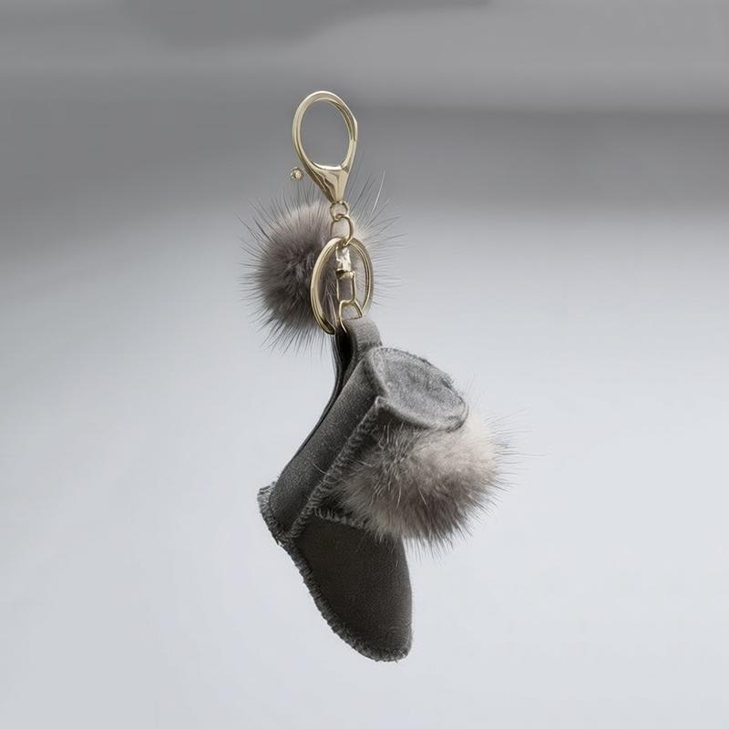 Yogodlns Cute Fur Hand-sewn PU Leather Bag Pendants Fashion Women Couple Gift Handbag Backpack Accessories