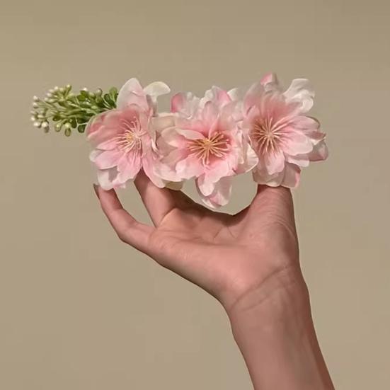 Hairpin 3D Artificial Flower Decor Hair Comb Easy To Wear Broken Hair Fixer Outdoor Travel Hair Stick Hair