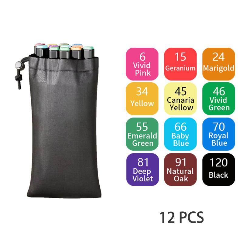 

24/36/48/60/80/120 Colors Double Tip Permanent Art Marker pens for Drawing Painting Sketching Comics Design School Supplies