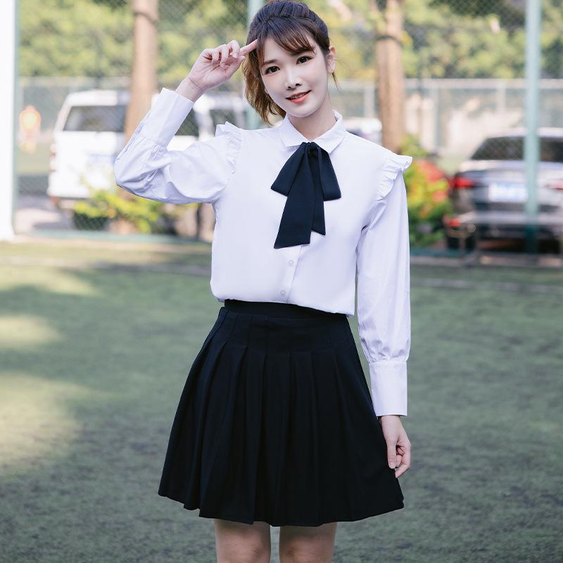 Women's College Style Long-Sleeve Shirt Dress - 2022 Spring Collection