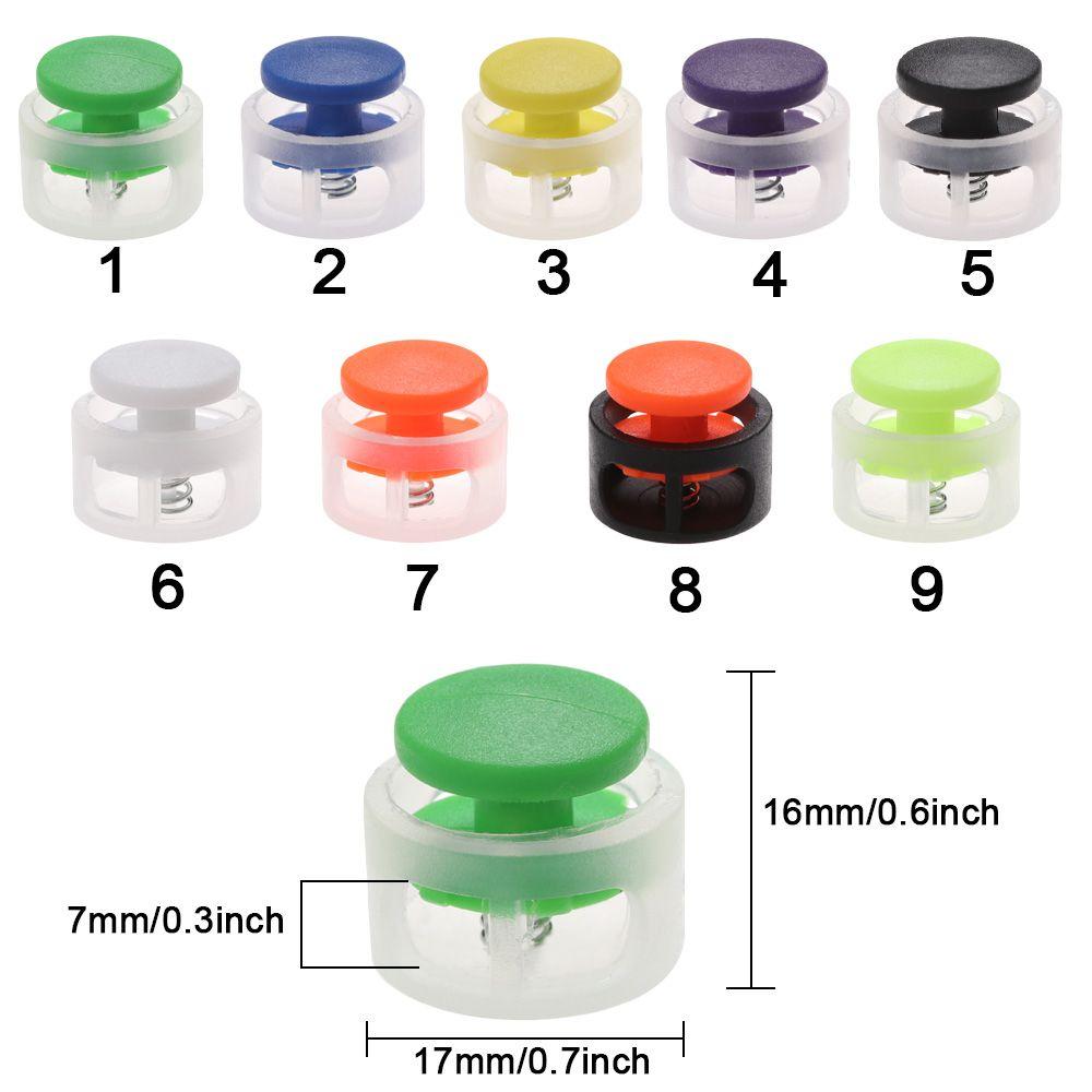 10pcs 17*16mm 7mm Hole Double Holes Plastic Stopper Apparel Shoelace Toggle Clip Cord Lock Bean