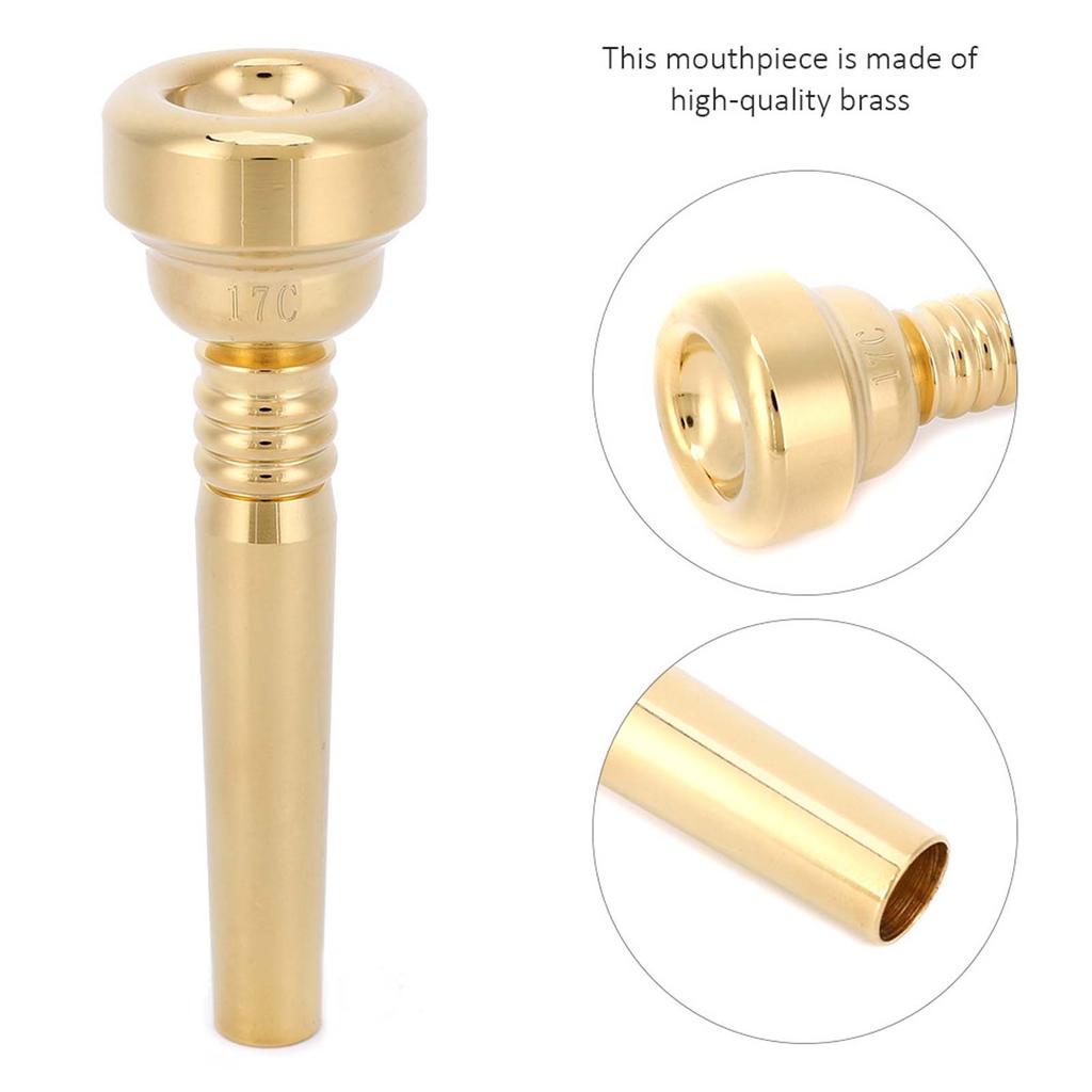 Trumpet Mouthpiece Gold Fashionable Look Beginner Musical Instrument Accessories 17C