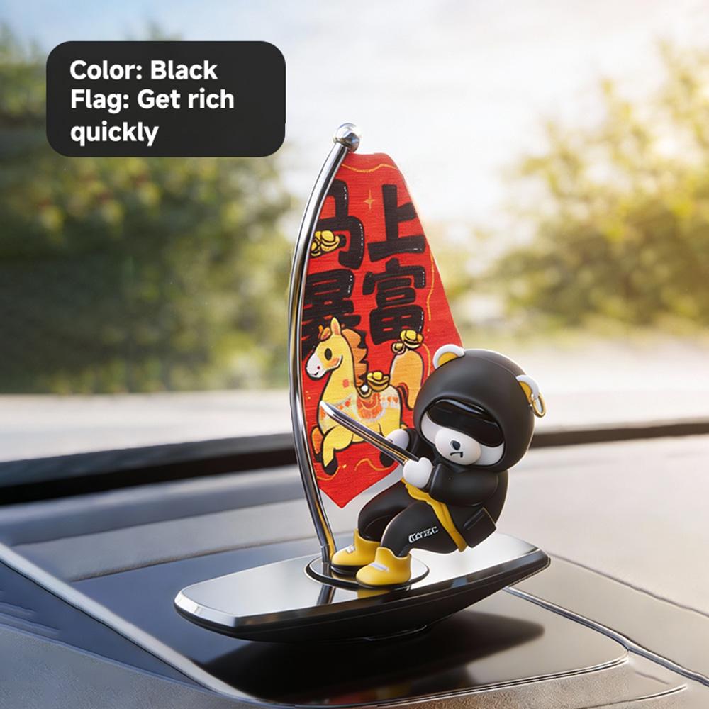 1 Stück Auto-Wackel-Surfer-Bär Kreatives Ornament für Auto-Mittelkonsole Autozubehör