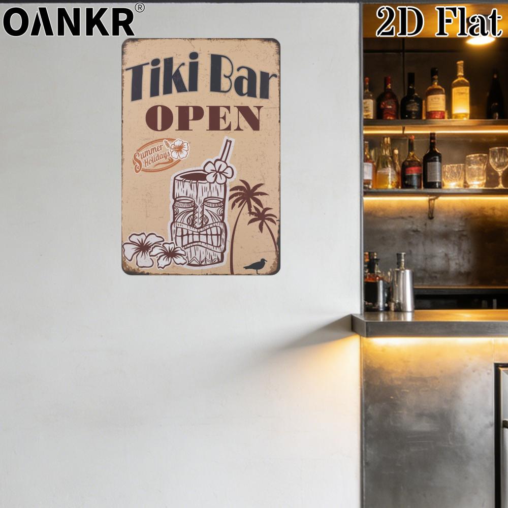 Vintage Art Beer Poster Metal Tin Sign Tiki Bar Open Summer Cocktail Wall Posters Metal Signs for Pub Bar Home Decor Plaque
