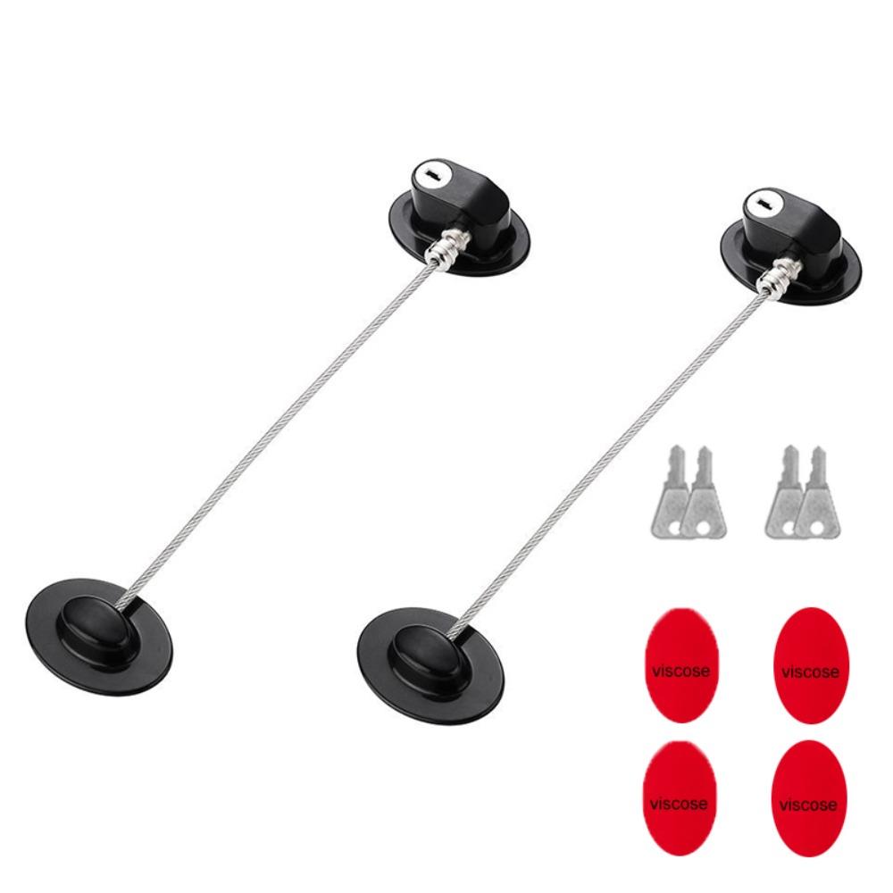 

2Pcs with Key Children Safety Lock No Drilling Refrigerator Door Lock Window Security Lock Drawer
