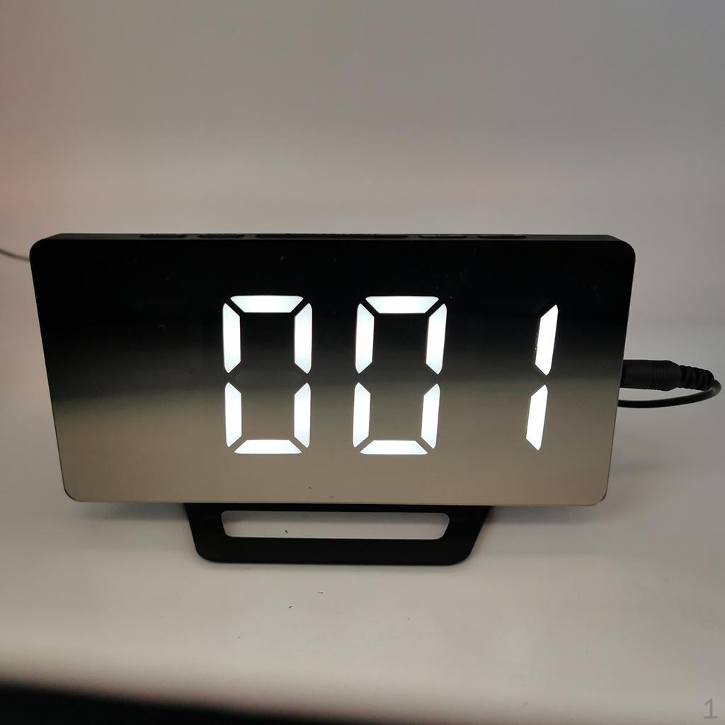 Digital , mirror Electronic Clocks, with Charging Ports,Modern Clocks for Bedrooms