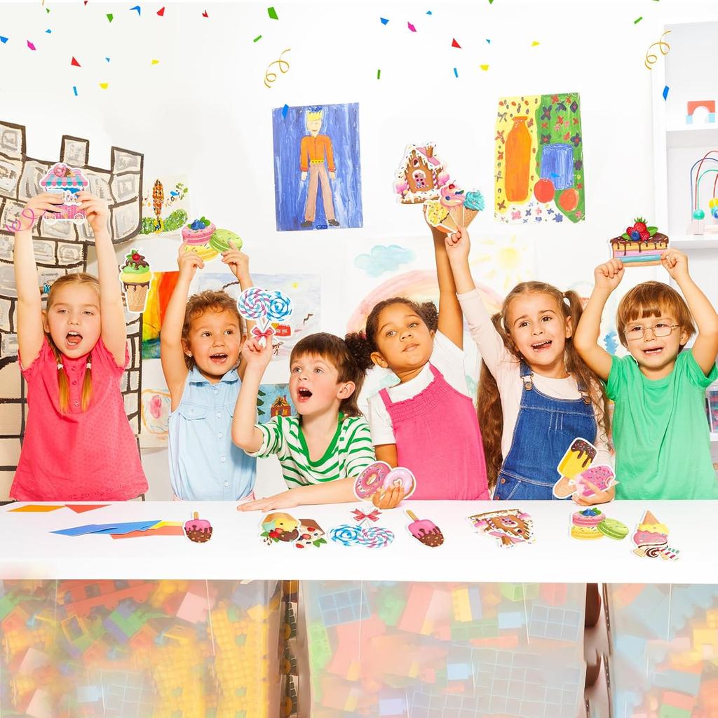 Faccito 48 Pcs Candy Cutouts Ice Cream Party Decorations Birthday Large Candy Cutouts for Classroom Bulletin Board Set Ice Cream Classroom