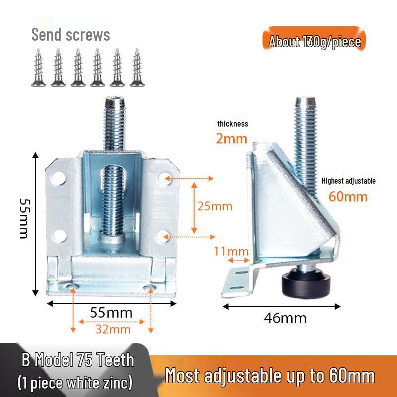 Adjustable Metal Leveling Feet for Furniture, Anti-Slip Pads for Uneven Floors, Height Adjustment for Cabinets