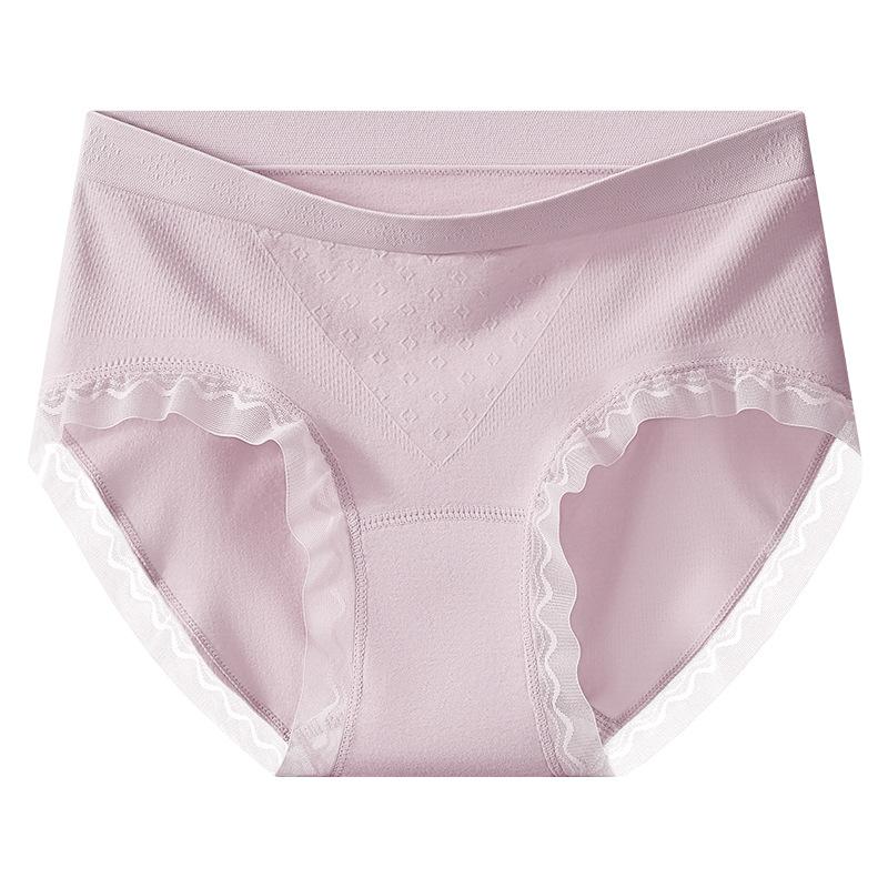

Plus Size Women s Spring and Summer Non Scratch Breathable 10A Antibacterial Crotch Waist Triangle Briefs 5XL фіолетовий