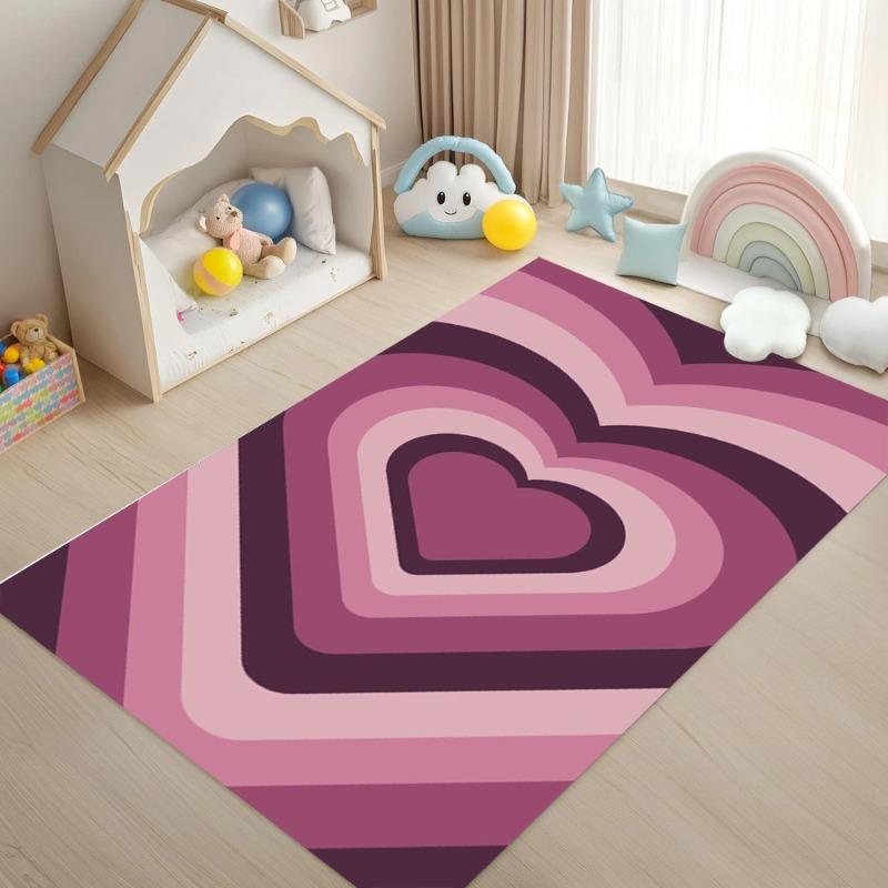 Valentine's Day Pink Purple Love Carpet Cute Romantic Lady Room Decoration Carpet Bedroom Valentine's Day Decoration Rug