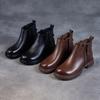 Leather British Martin Side Zipper Single Autumn New Flat Short Chelsea Women's Shoes
