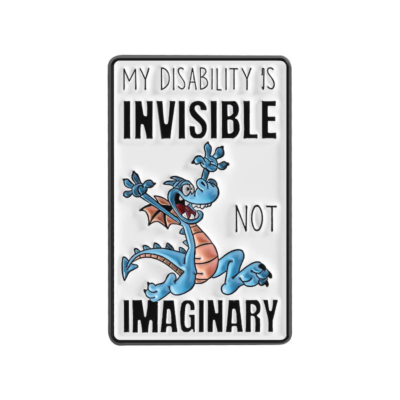 

My Disability Is Invisible Not Imaginary Enamel Pin Blue Dragon Mental Health Brooch Lapel Badge Jewelry Gifts for Friends