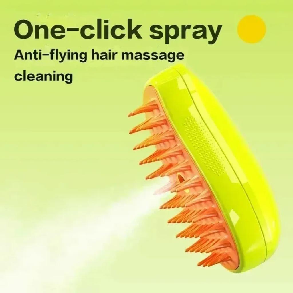 Spazzola a vapore per cani e gatti Spazzola a vapore Spruzzatore elettrico per massaggi Strumento per toelettatura di animali domestici Spargimento 3 in 1 Spray elettrici Pettini per massaggio