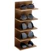 1 ud. Organizador de Gafas de Sol de Madera de 4 Niveles para Montar en la Pared Estante de Almacenamiento para Gafas Rectangular Café 18.4x9.95x42cm