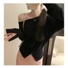 2026 Early Spring Women's Off-Shoulder Knit Sweater, Slim Fit Outerwear, Base Shirt, High-End Sweater