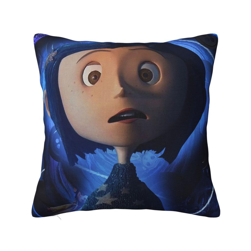 Coraline Jones Square Pillow Case Decorative Pillow the Secret Door Fantasy Casual Cushion Covers