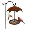 Gifts for Gardening Enthusiasts Vintage Umbrella Shaped Bird Feeder, Rusty Hanging Wild Feeder with Rain?Shade Canopy, Natural Feeding Decor Outdoor