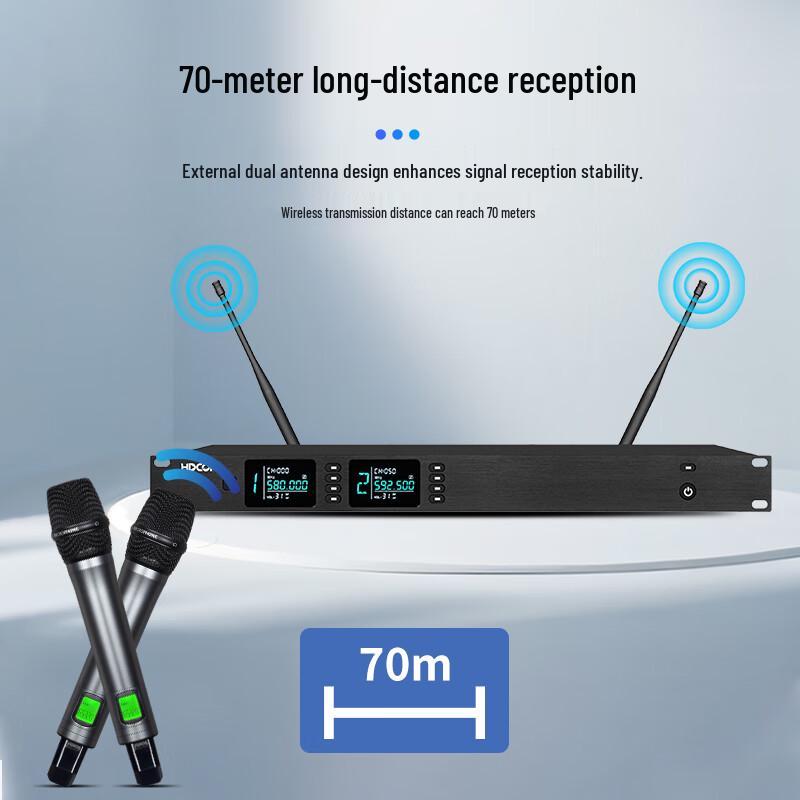 HDCON HT-P220S4 Wireless Dual Handheld Microphone System (CN version)