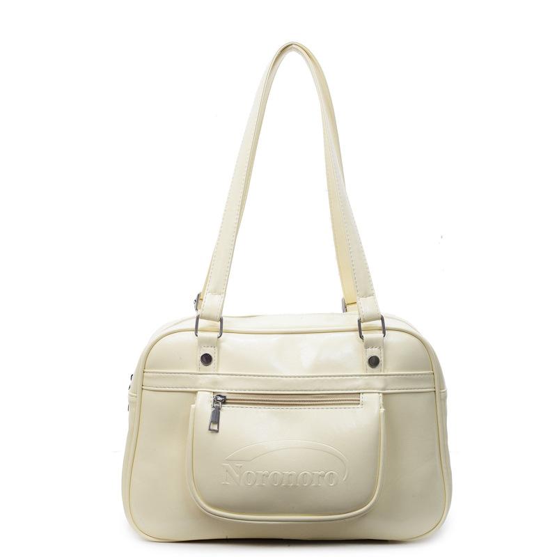 

New product small fresh solid color large capacity preppy style backpack women s high-end sense oil wax leather shoulder bag жовтий