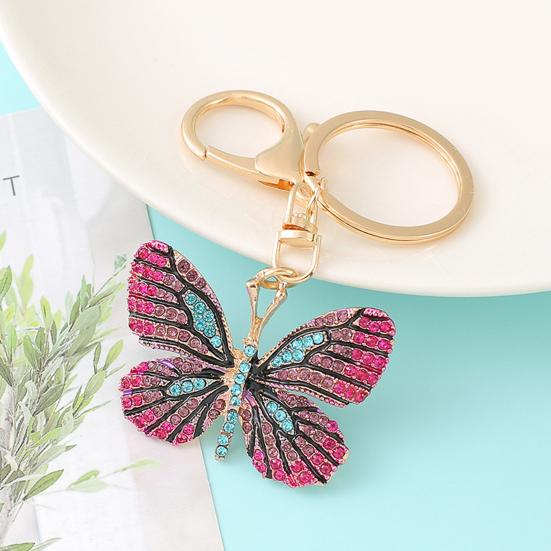 Yousheng Owl Keychain Enamel Charm Sparkling Rhinestone Car Key Ring for Women Wisdom Symbol Pendant for Bag