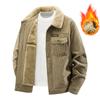Herren Lammfelljacke, Plüschiger und dicker Baumwollmantel, Lässiger Arbeits-Baumwollmantel, Retro-Cordjacke