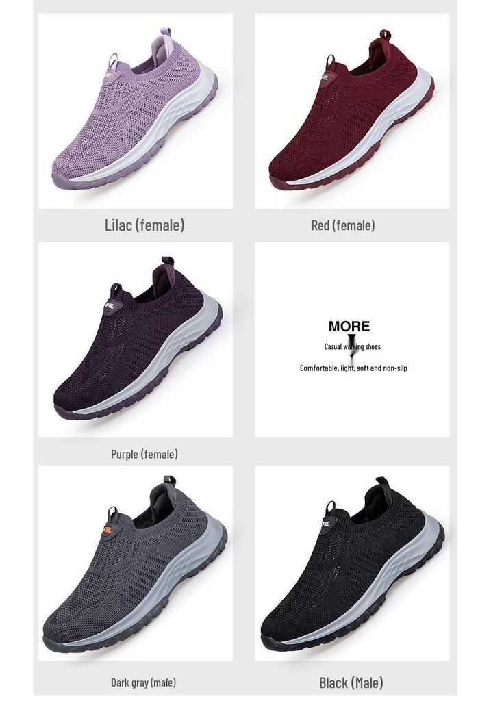 Slip-On Breathable Women's Walking Shoes with Soft, Shock-Absorbing Sole