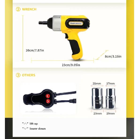 Electric Car Jack Kit, 3T 12V, Portable Electric Scissor Car Lift Kit, Impact Wrench, Tire Changing Kit