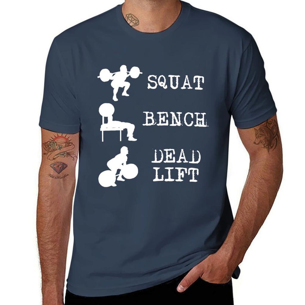 Squat Bench Deadlift Power Lifting Powerlifting TShirt Street Style Casual Tee Shirt