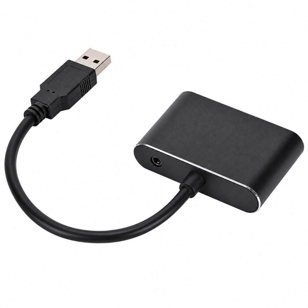 Full HD USB to HD VGA Adapter HD VGA Female 1080P Display Adapter For Dual Screens