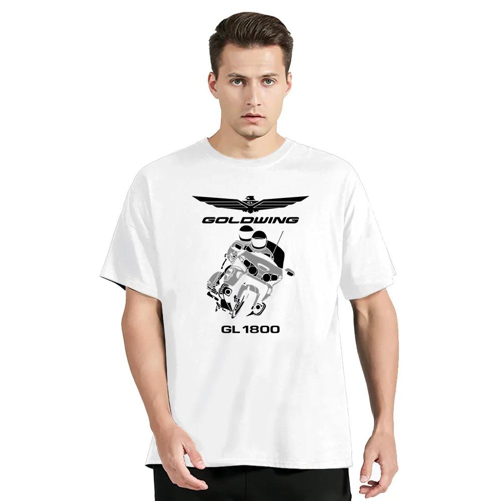 

Better Quality Goldwing GL1800 Motocycles Tshirt Men Cotton T-Shirt Fashion Clothing Oversized T shirt Tees XXXXXL белый