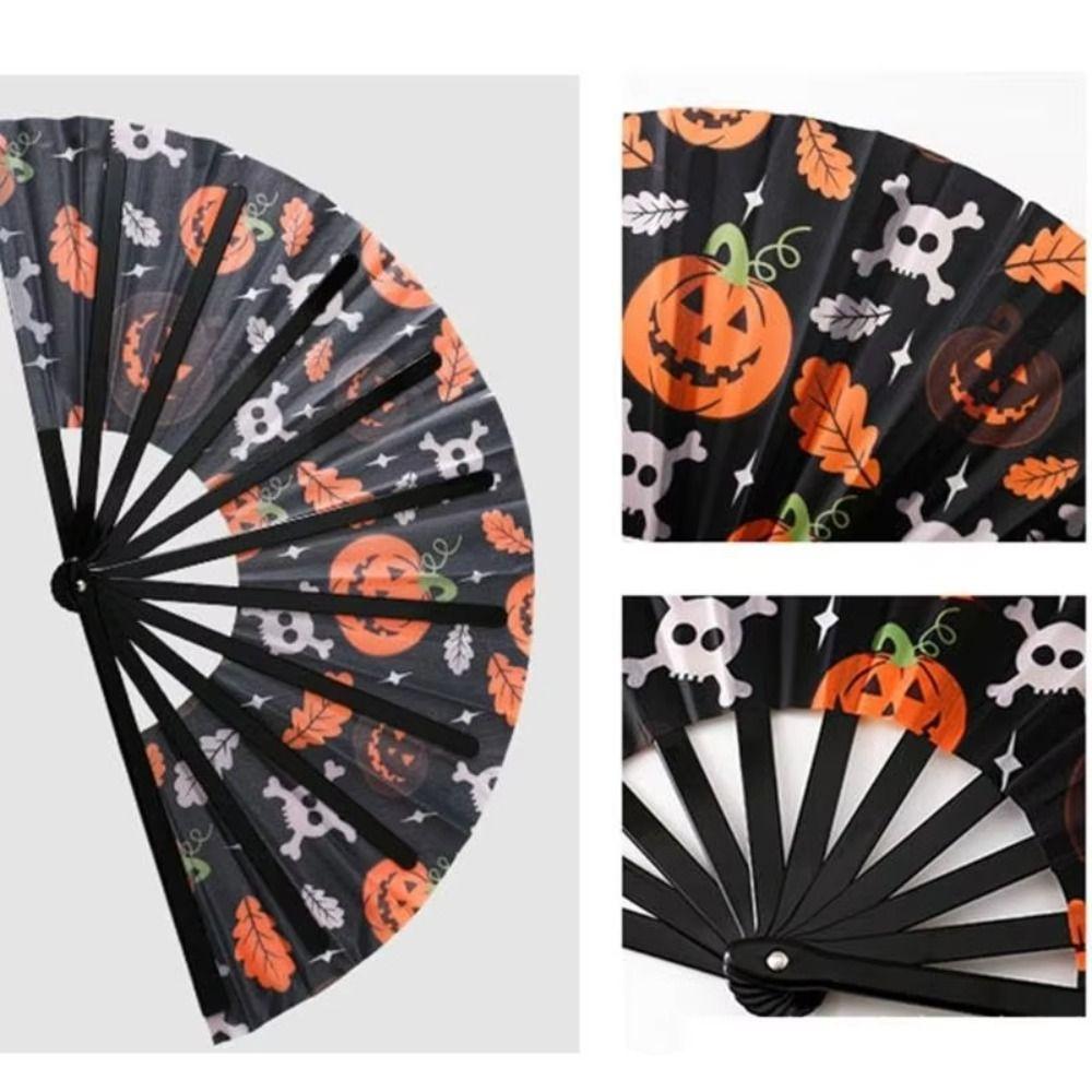 Durable Halloween Folding Fan 33cm Rave Dance Fan Kung Fu Folding Fan Halloween Party