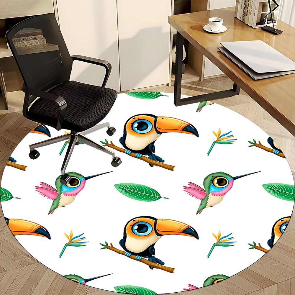 1pc Toucan Pattern Chair Carpet for Office, , Non-slip Carpet, Very Suitable for Offices, farmhouses,Outdoor Carpet Yy251120041