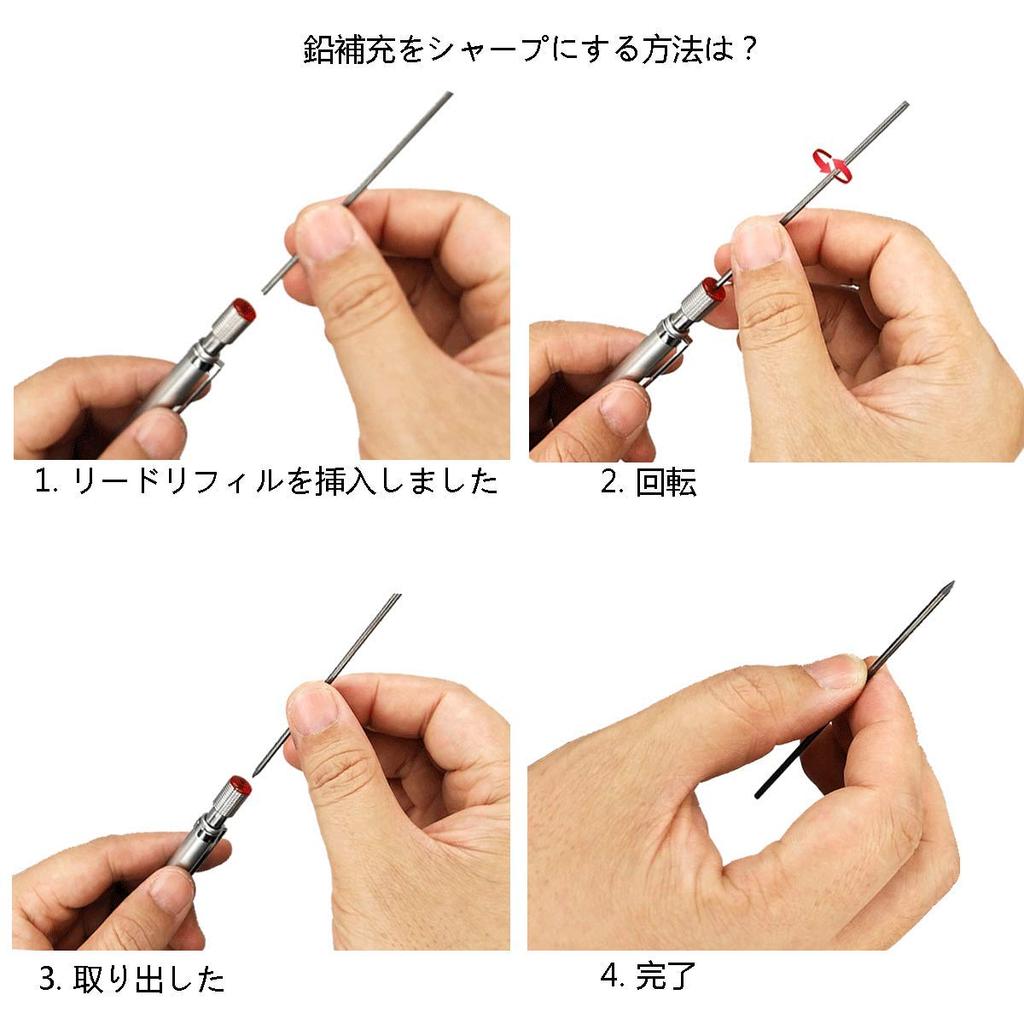 Six 2mm Mechanical Pencils with 4 Cases of Colored Lead Refills and 2 Cases of Black Refills for and Crafts Art, Sketching, Carpentry, Drafting,