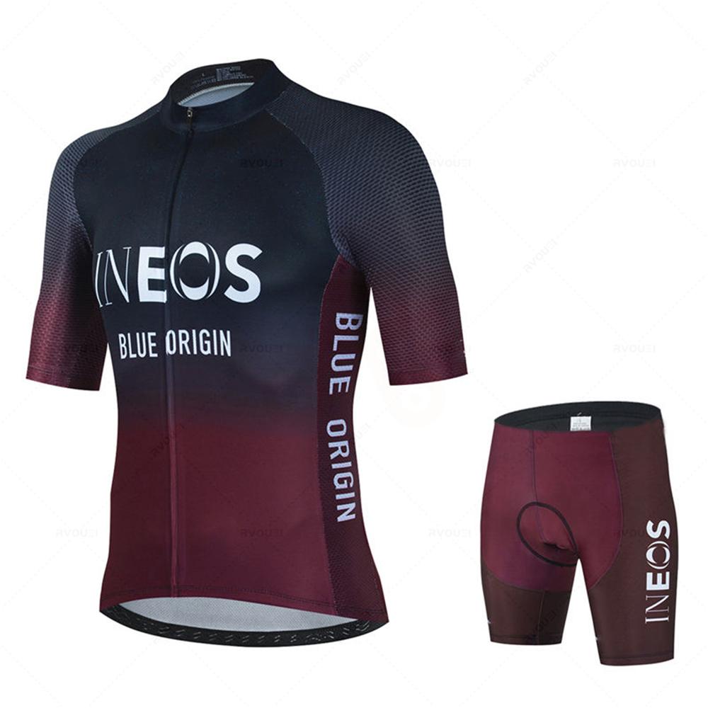 2026 Summer Men Short Sleeve Cycling Jersey SetBicicleta Clothing MTB Maillot Ropa Ciclismo Sportswear Blue Bicycle Suit