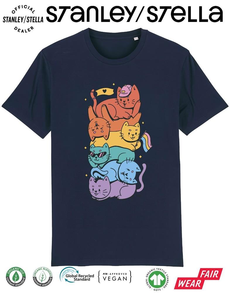 Pride Cats TShirt Funny Mens Pet Gift /  Cotton Gay LGBT