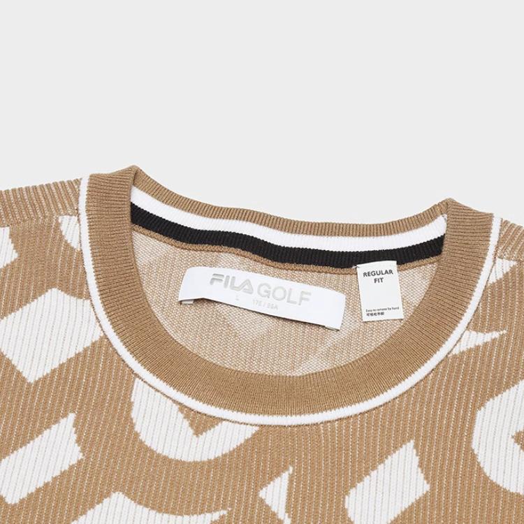 Fila Golf Series Sports Lifestyle Warm Comfortable Soft Skin-Friendly Sweater Men Sweater Orange Yellow A11M515402F-BG