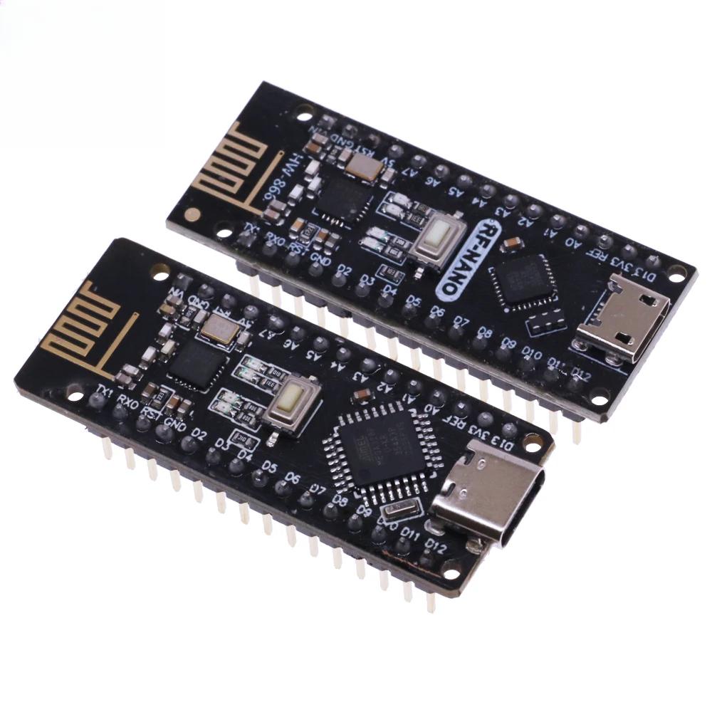 

RF-Nano для Arduino Nano V3.0 типу C Nano Board ATmega328P CH340 інтегрує NRF24L01+2.4G бездротовий зв язок, сумісний з бібліотекою RF24