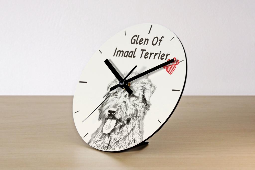 Glen of Imaal Terrier, Irish Glen Terrier -wall clock with a dog, shelf clock with a print, personalized home decoration from the Art-Dog brand – Wall