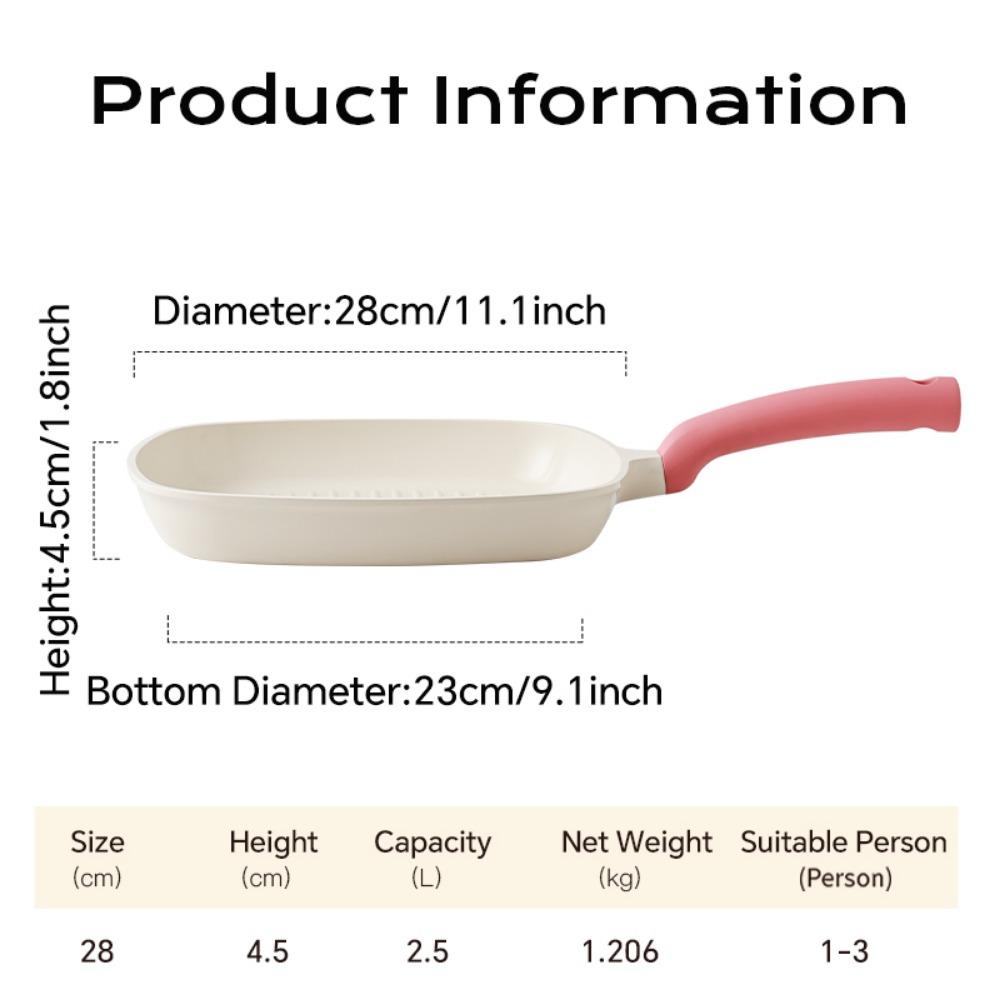 DOONOR Nonstick Frying Pan Griddle Grill Pan Non-Stick Cookware for All Hob Types Easy Clean Steak Frying Pan Omelette Pan