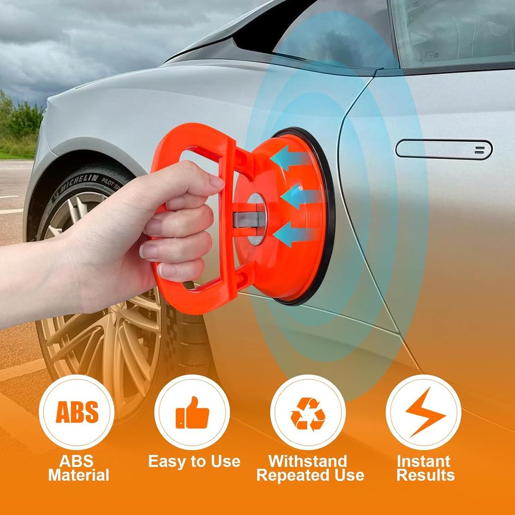 Car Dent Removal Tool Suction Cup Puller 2 Inch Body Repair Kit Glass Suction For Auto Dent Repair Black Orange