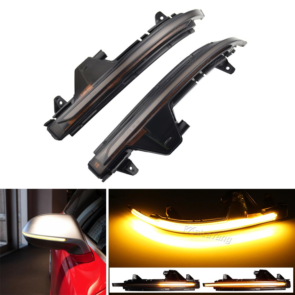 2Pieces Dynamic Turn Signal LED Side Wing Rearview Mirror Indicator Blinker Repeater Light for  A7 S7 RS7 4G8 2010-2016
