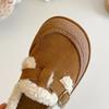 Korean Style Plush Warm Fur Shoes for Girls Soft Sole Small Leather Shoes for Boys Lightweight Moccasins