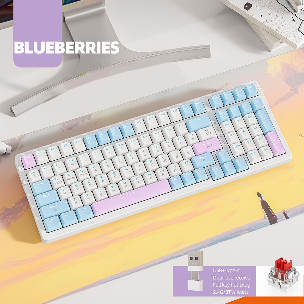 K96 Wireless 2.4G Gaming Mechanical Keyboard 100 Key Hotswap Bluetooth-compatible 5.0 Keyboard Double ISSI Silencing for Laptop