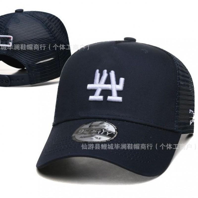 Berretto da Baseball Lettera LA Visiera Curva Regolabile Cotone Lino Cappello da Papà Uomo Donna Sport all'Aperto