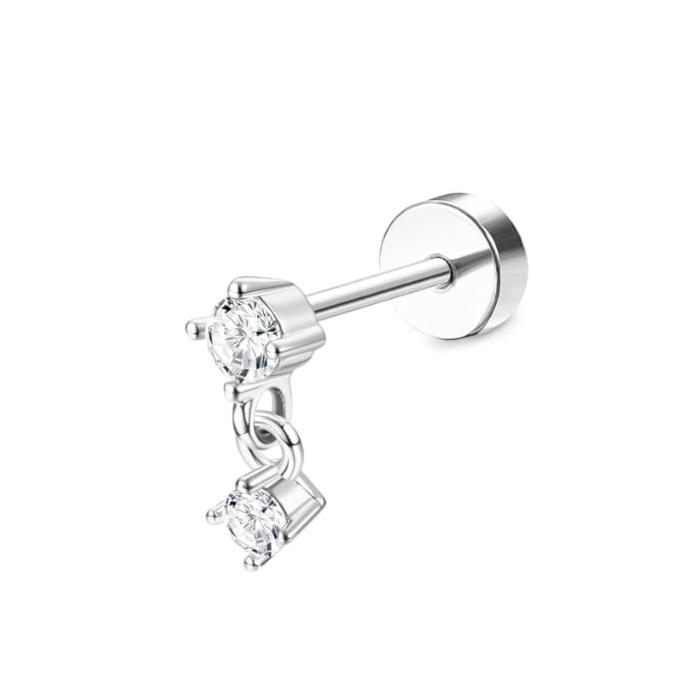 Bobisty Surgical Steel Flat Back Earrings for Women Helix Stud Hoop Earrings Cartilage Earrings Tragus Helix Piercing Jewelry