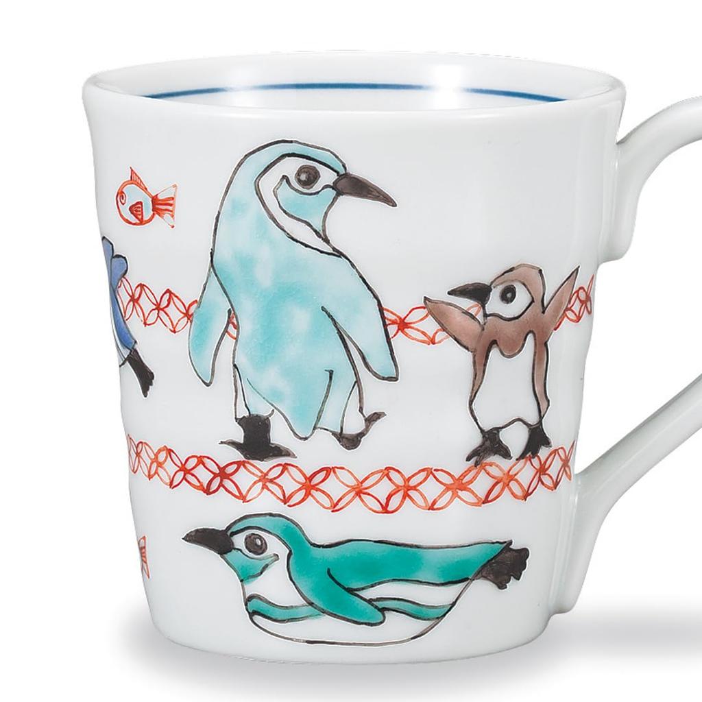 Kutani Ware Iwataya Mug, Color Penguin, AP7-0819