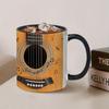 1 szt. Ceramiczny kubek z motywem gitary i nutami Idealny prezent dla miłośników muzyki Trwały Tylko mycie ręczne Ceramiczny kubek do herbaty, mleka, kakao