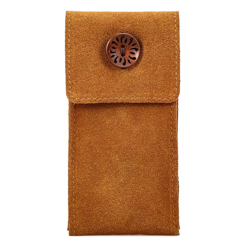 

Винтажная сумка для часов из коровьей кожи, цельная, ручная работа, с кнопкой для циферблата, открывающаяся и закрывающаяся, креативная сумка для хранения часов 18x3x8cm коричневый